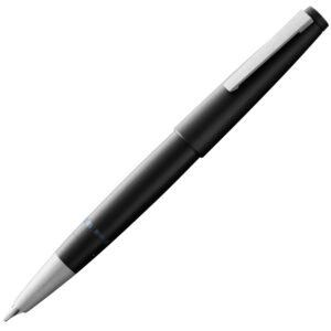 Lamy 2000 pen, version 1.0.0, iconic design, black with silver clip, isolated