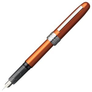 Version 1.0.0: an orange platinum plaisir pen, showcasing smooth performance