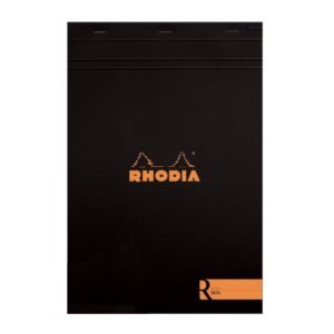 Version 1.0.0: a rhodia heritage notebook, black cover, orange logo