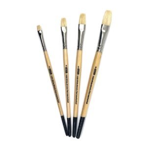 Version 1.0.0: four isabey bristle brushes, ideal for bold painting, arranged on white