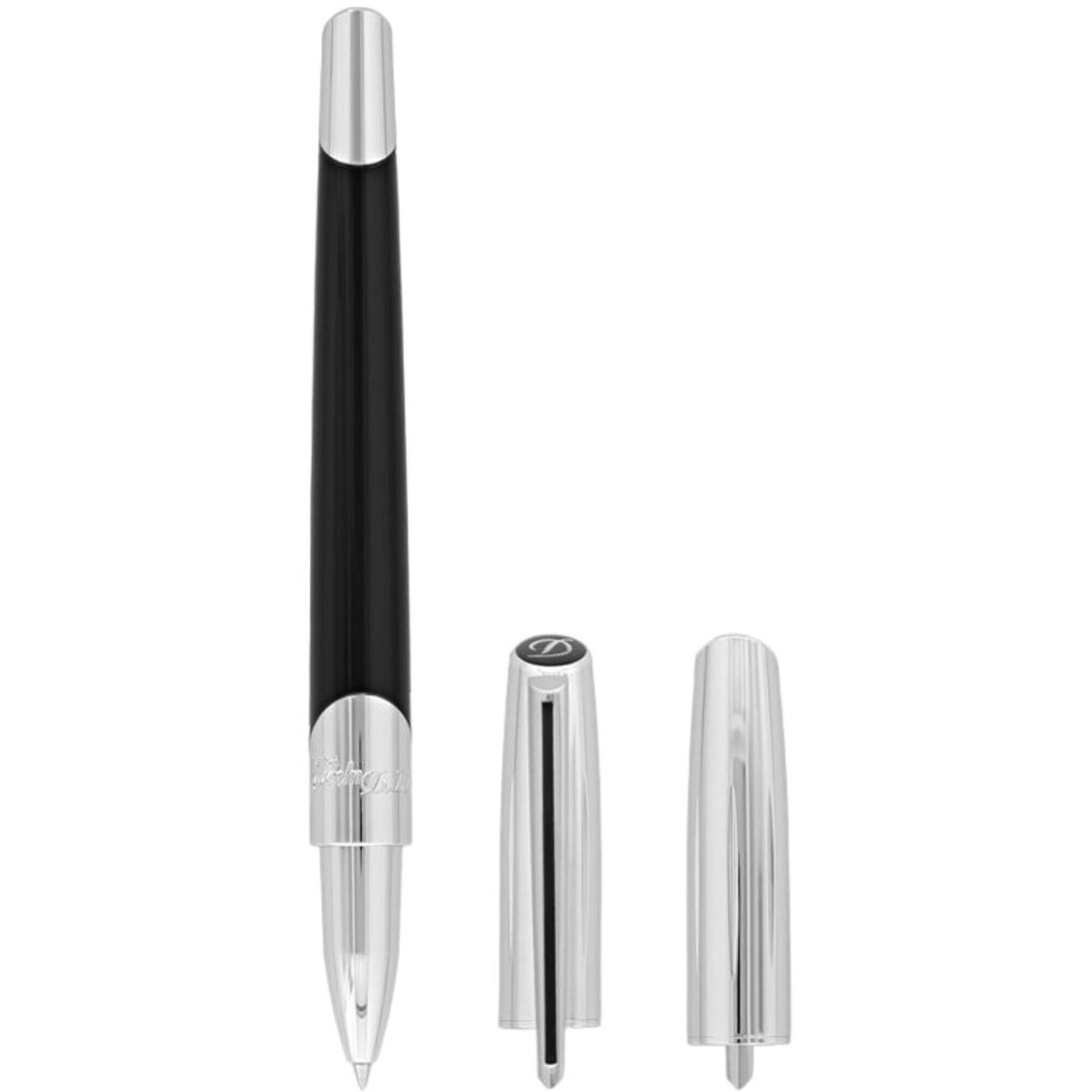 S.t. dupont défi pen, version 1.0.0, black and silver, with cap removed