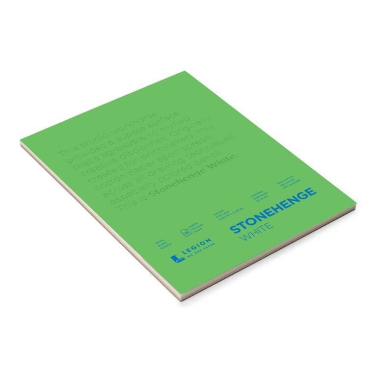 Stonehenge white paper pad, ideal for colored pencil and drawing techniques, on a white background