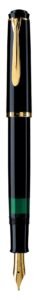 Pelikan epoch fountain pen version 1.0.0, black with gold accents, for timeless writing
