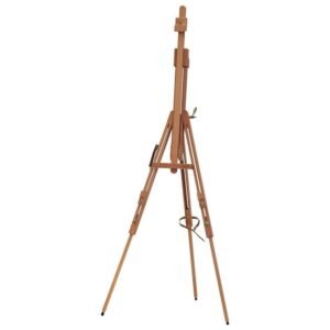 A mabef lyre easel, version 1.0.0, standing on a white background