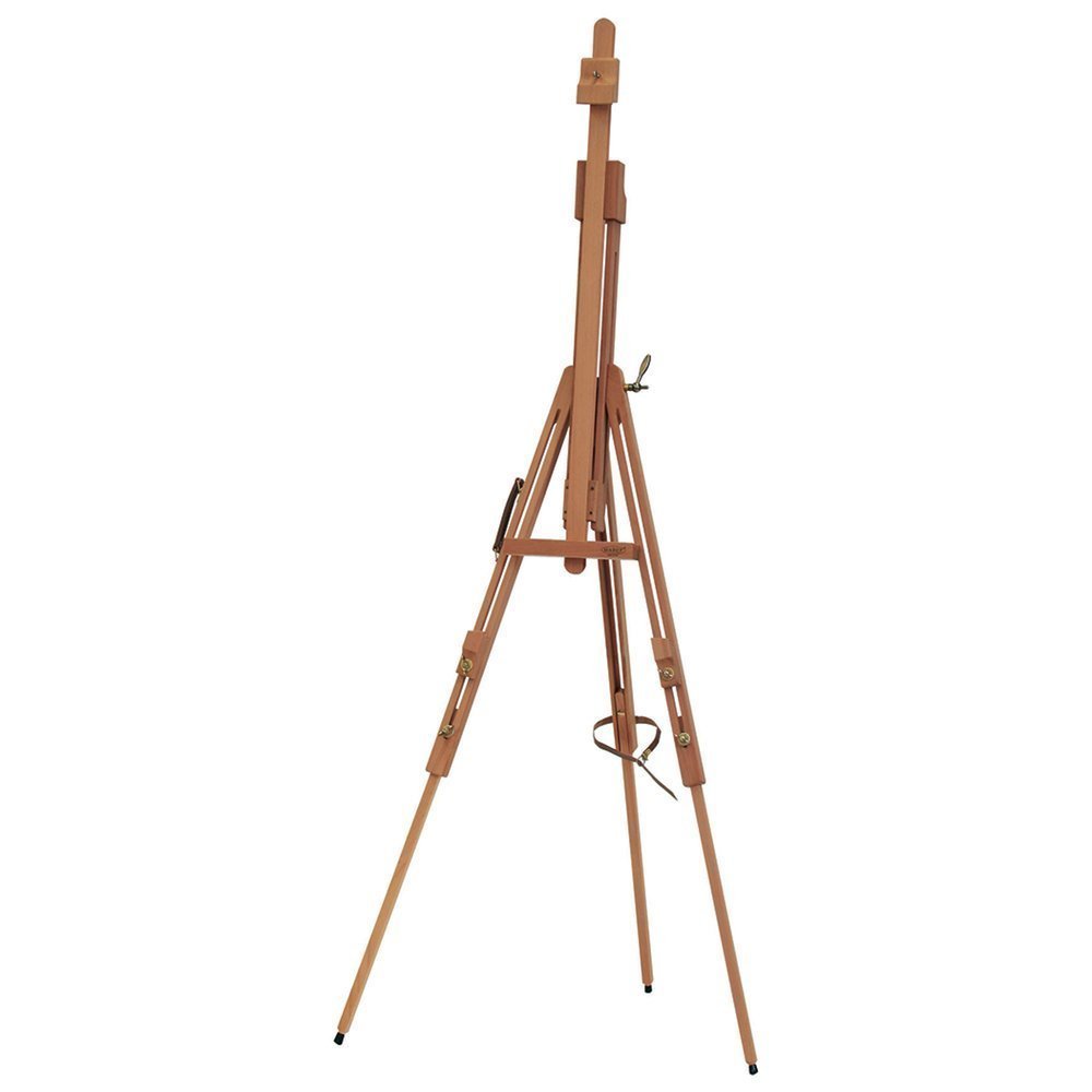 A mabef lyre easel, version 1.0.0, standing on a white background