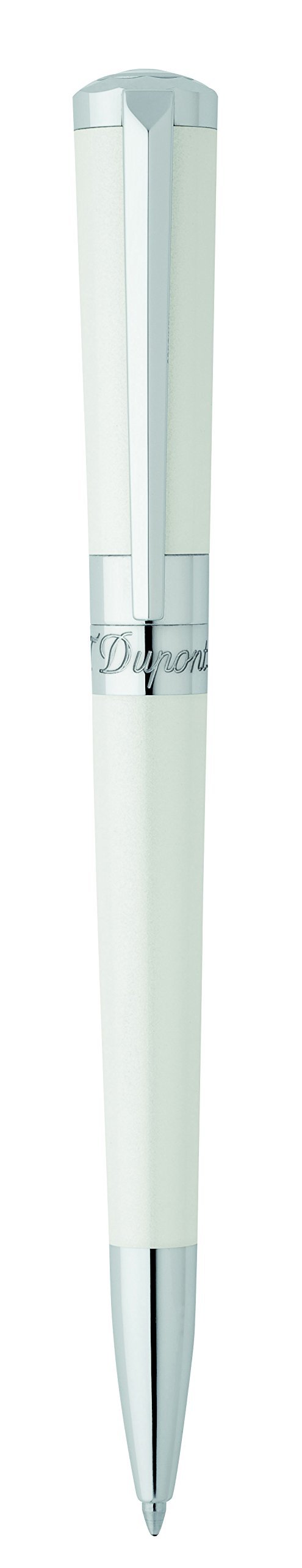 A close-up of a white s.t. dupont liberté pen, version 1.0.0, for elegant design