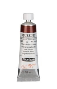 Schmincke mussini oil paint tube 'caput mortuum' from the 'version 1.0.0' series