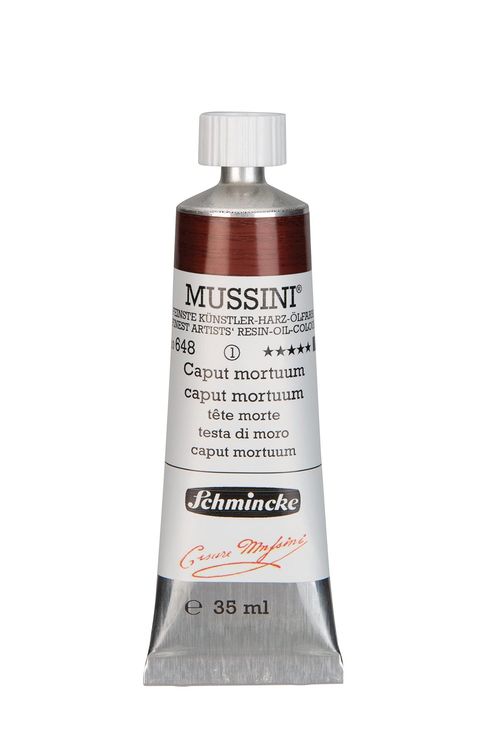 Schmincke mussini oil paint tube 'caput mortuum' from the 'version 1.0.0' series