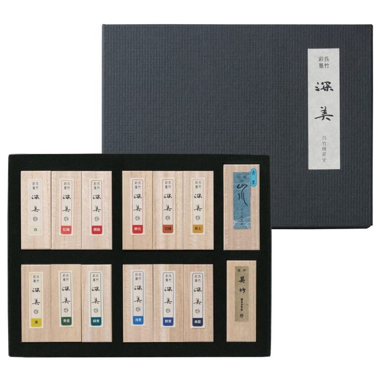 Kuretake sumi ink set, version 1.0.0, displayed on a page about traditional art