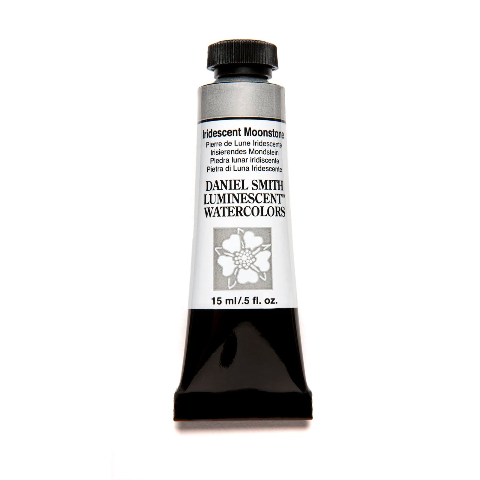 Daniel smith luminescent watercolors tube, titled 'version 1.0.0', iridescent moonstone color