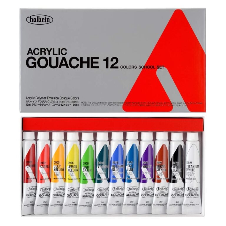 Holbein acryla gouache 12 colors school set, version 1.0.0, for vibrant artistry guide