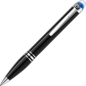 A close-up of a montblanc starwalker pen, version 1.0.0, on a white background