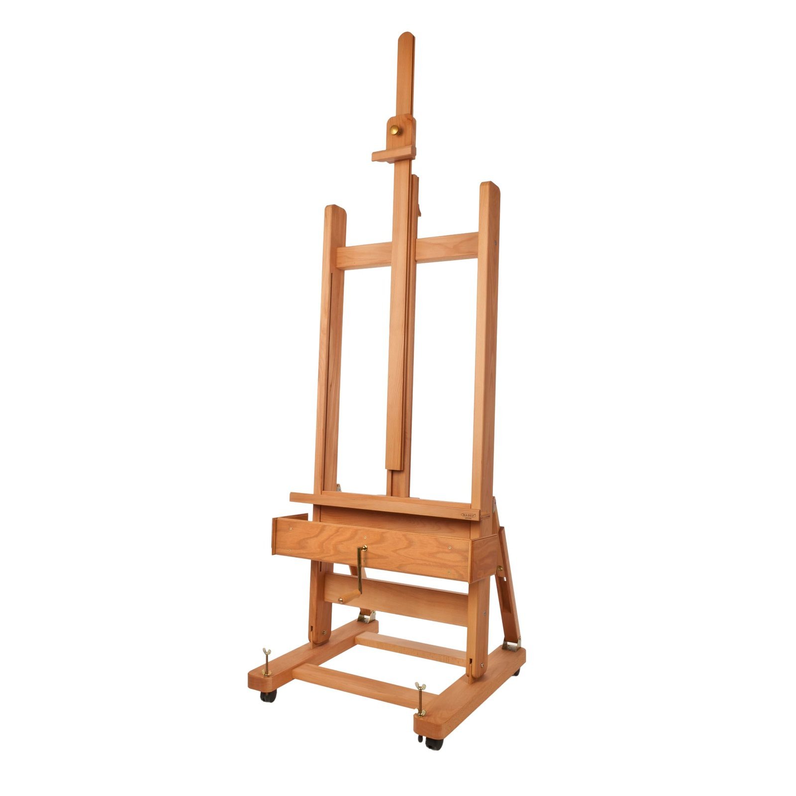 A mabef studio easel, likely the '61qiflwil' model, made of light-colored wood