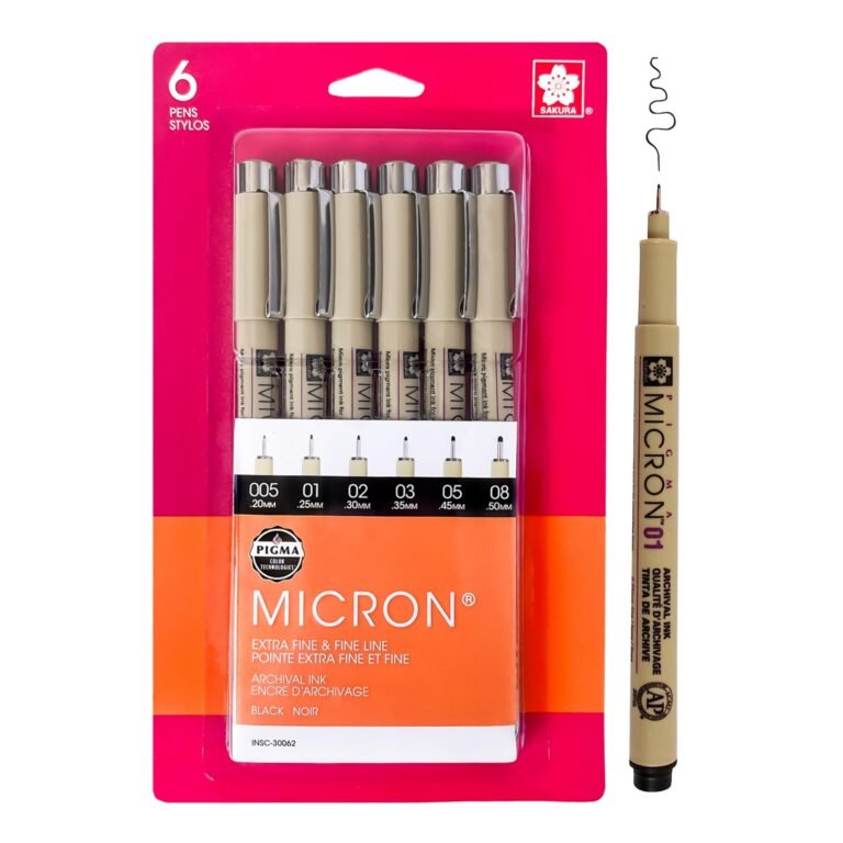 Version 1.0.0: pack of six sakura pigma micron pens, ideal for fine detail drawing