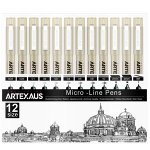 Version 1.0.0: a set of artex.aus micro-line pens, ideal for artists and illustrators