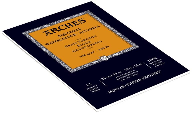 Arches watercolor paper, version 1.0.0, for textured effects, on a guide for artists
