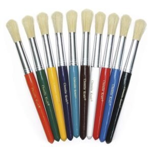Version 1.0.0: a collection of léonard round brushes with colorful handles