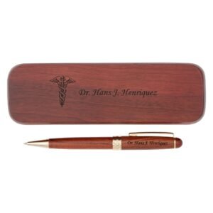 Elegant wooden pen and case, personalized for dr. hans j. henriquez, version 1.0.0