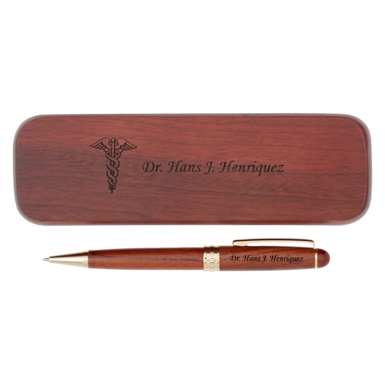 Elegant wooden pen and case, personalized for dr. hans j. henriquez, version 1.0.0