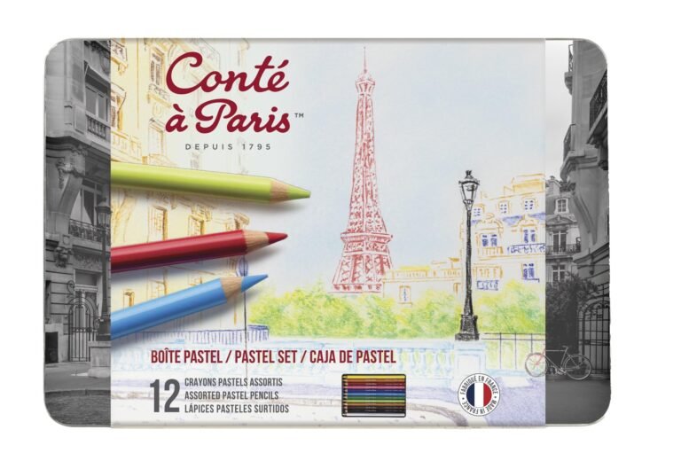 Conte à paris pastel pencils with eiffel tower sketch; version 1.0.0