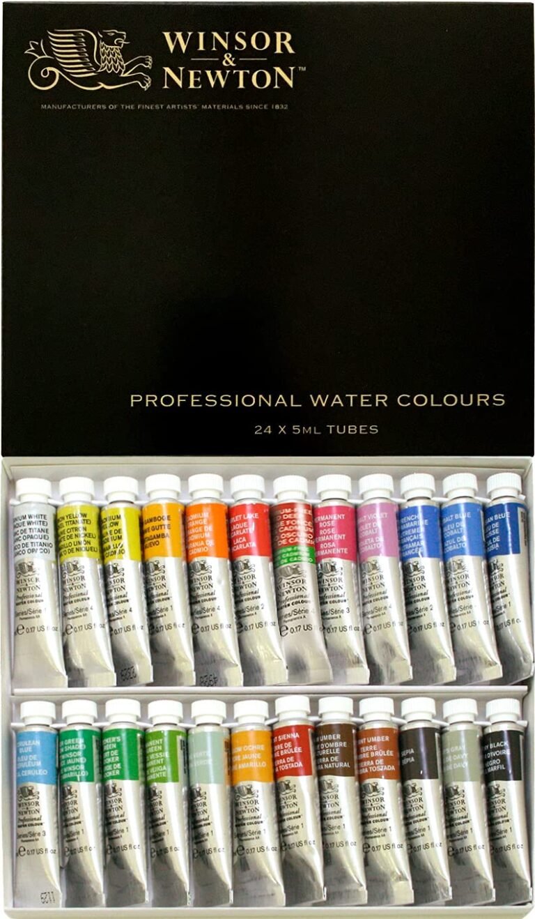 Winsor & newton professional watercolors in tubes, displayed in a box