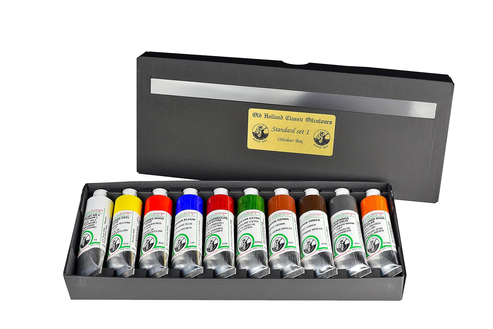 Old holland classic oilcolours standard set 1.0.0, a box of oil paint tubes