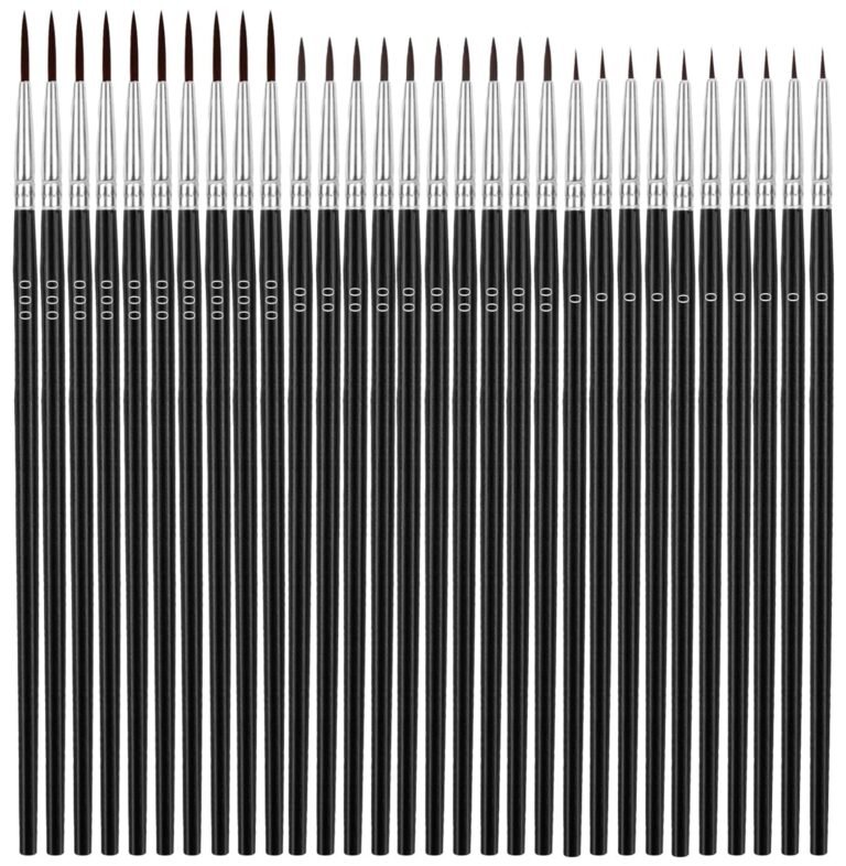 Close-up of a collection of raphaël precision detail brushes, perfect for artists