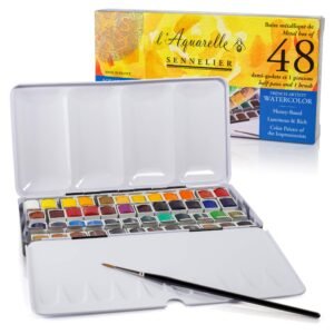 Sennelier l'aquarelle watercolor set, version 1.0.0, with 48 half-pans and brush