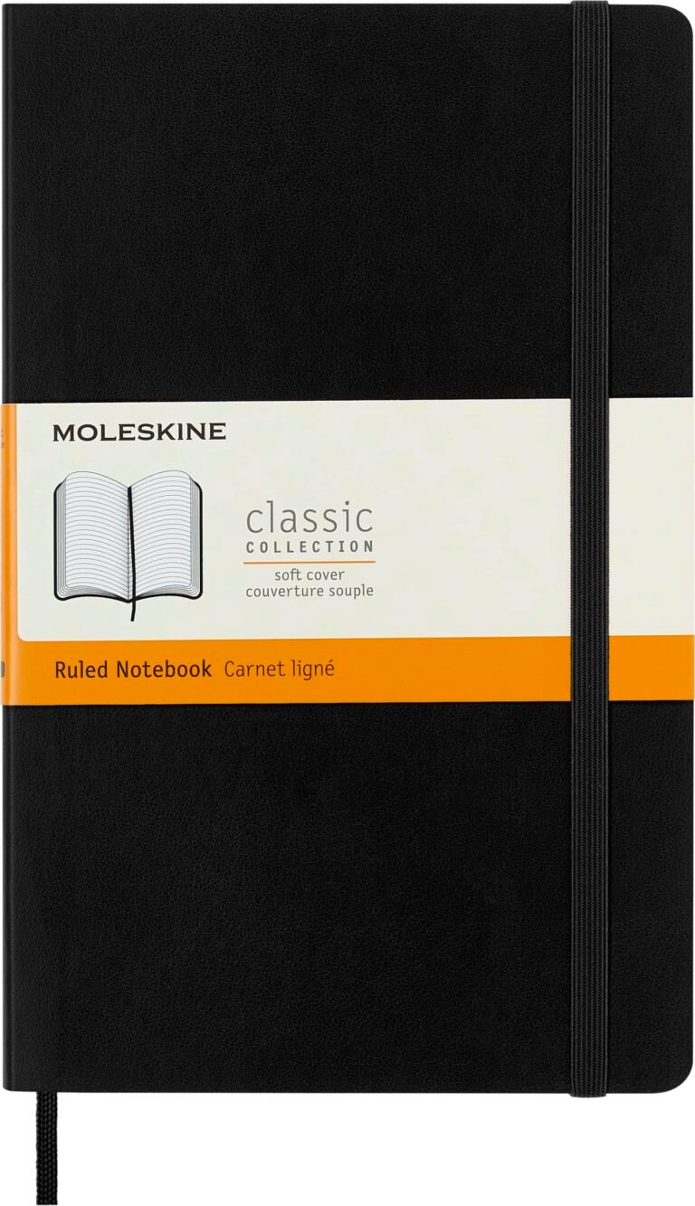 A moleskine classic notebook, black, for timeless writing and creative expression