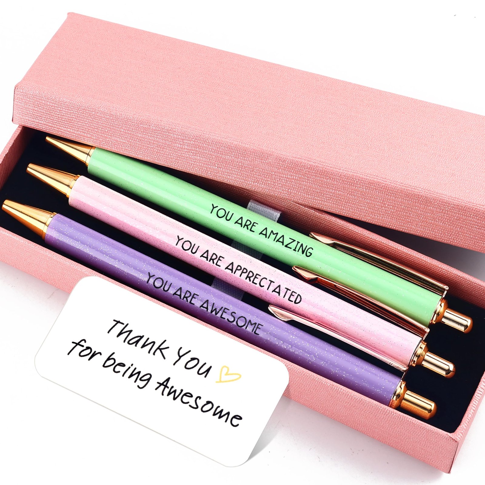 Three stylish pens in a box, perfect for businesswomen and female leaders