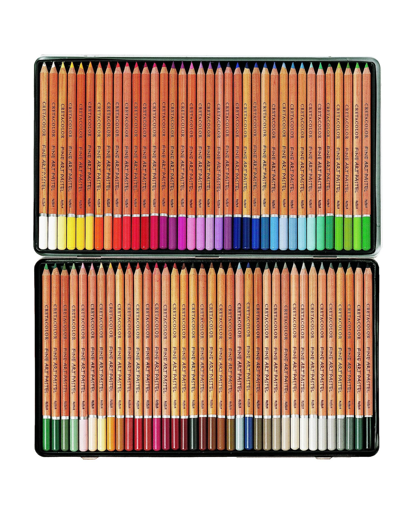 Cretacolor fine art pastel set, version 1.0.0, in open metal cases, vibrant colors