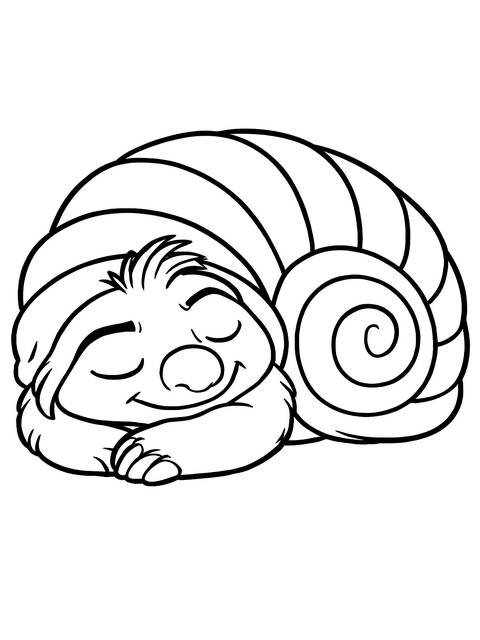 Coloring page of a sleeping creature from raya and the last dragon