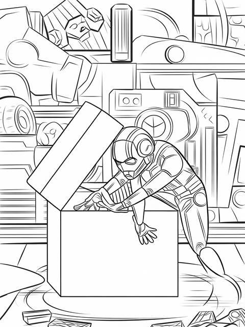 Ant-man reaching into a box, likely using his powers, from the cover art