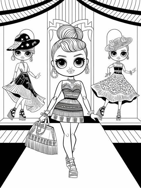 Bratz doll on a runway, elegantly dressed, with accessories, q cover