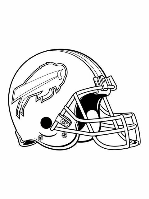 A vintage-style buffalo bills football helmet, ready for coloring