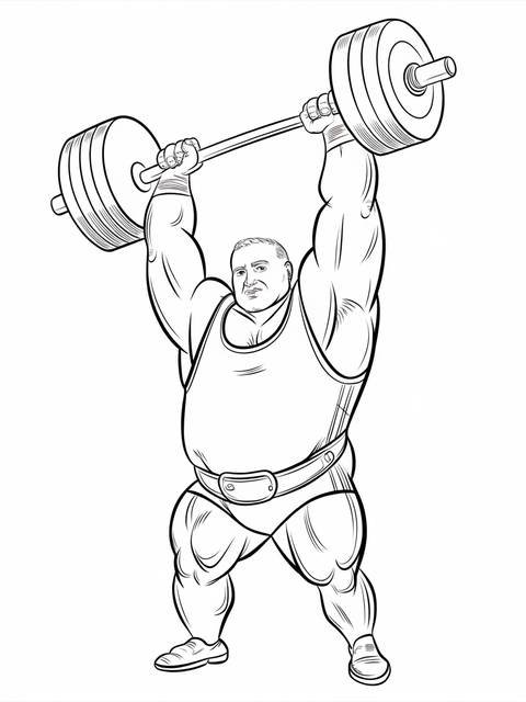 Strongman in a circus lifting an oversized barbell cover above his head