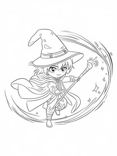 Chibi gacha character dressed as snimxgxhrimahstakfzprw, holding a staff