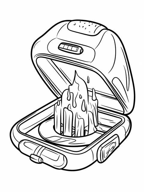 Line art of a ghostbusters ghost trap, ready to capture paranormal entities