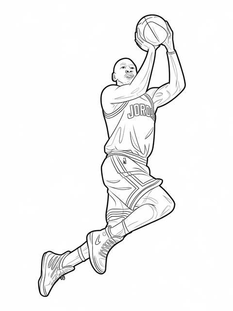 Michael jordan, in a basketball pose, preparing to shoot the ball, black and white