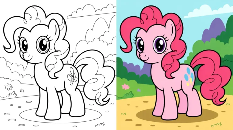 My little pony coloring page featuring pinkie pie, ready for creative coloring
