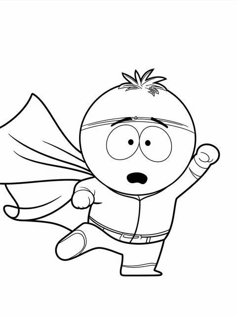 South park's stan marsh dressed as a superhero, ready for action with cape