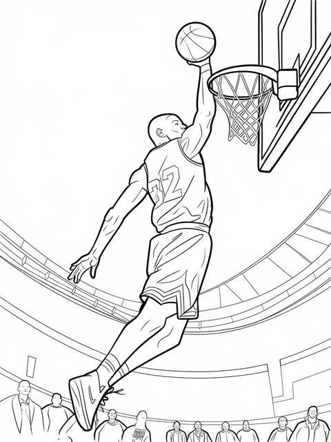Space jam michael jordan soaring through the air for a basketball dunk