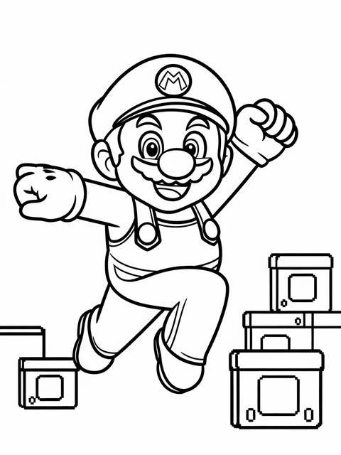 Super smash bros mario performing a jump, ready to take action