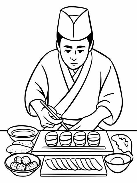 Sushi chef skillfully preparing sushi, as seen in the image titled 'sushi a sushi chef'