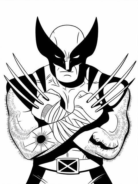 Wolverine showcasing his healing abilities, claws extended, from a comic book cover