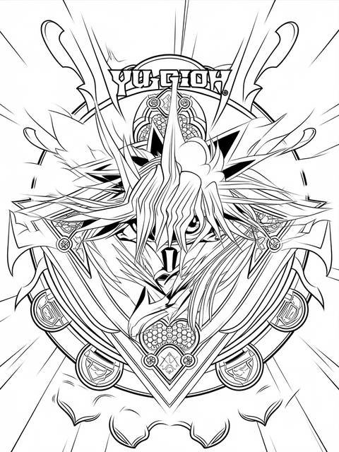 Line art of the millennium puzzle from yu-gi-oh, ready for coloring