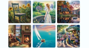 Serene stock images: picturesque scenes of nature and cozy, dreamlike designs