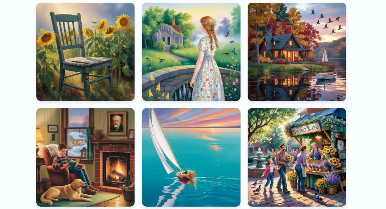 Serene stock images: picturesque scenes of nature and cozy, dreamlike designs